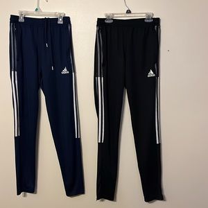 Lot of 2 Adidas Men’s size small S athletic sweat tennis basketball pants black